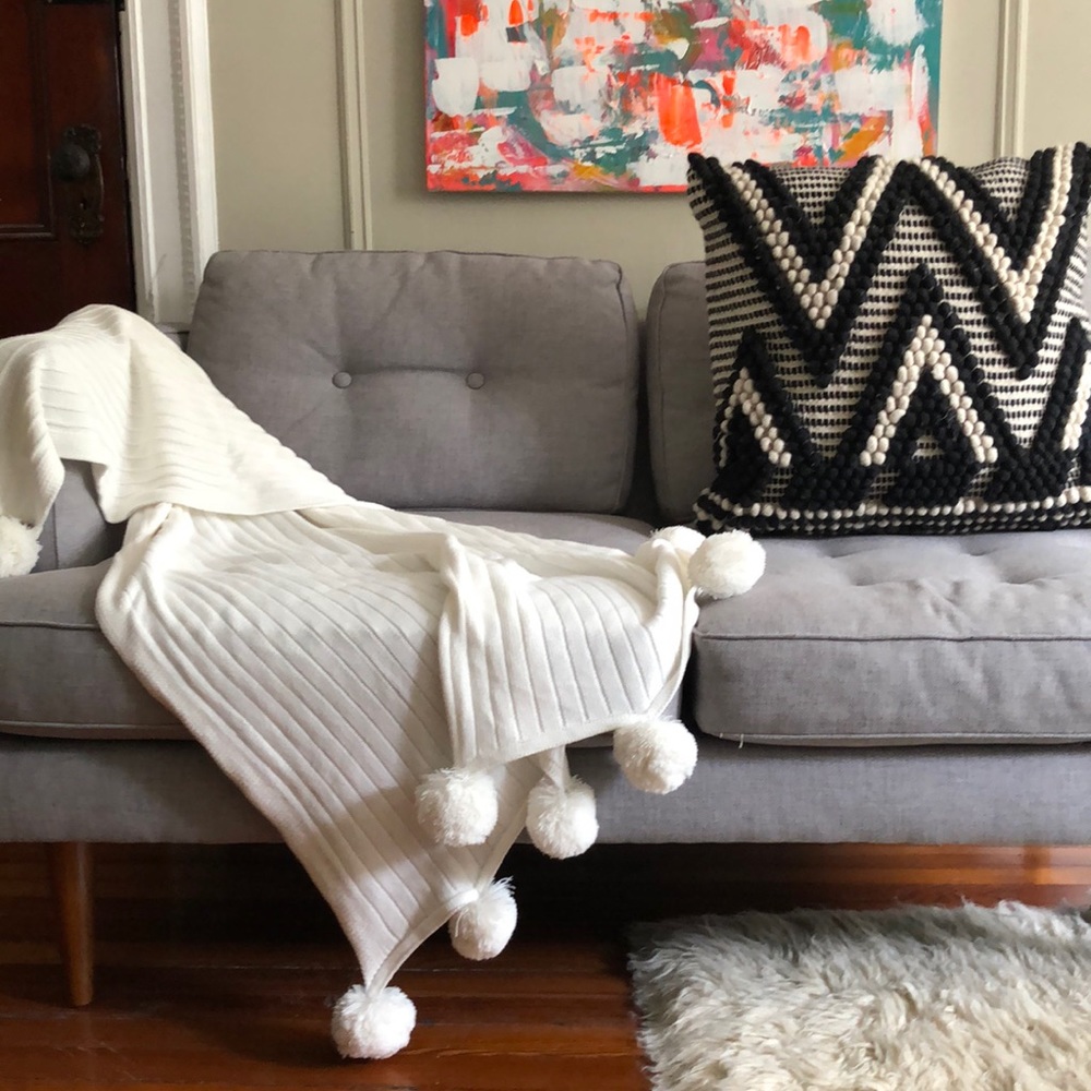 Boho Pom Pom blanket
